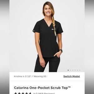 Figs black Catarina one pocket top size M